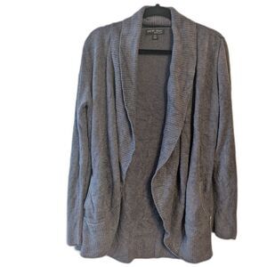 Barefoot Dreams CozyChic Lite Cardigan L/XL Open Front w Pockets Cozy Warm Comfy